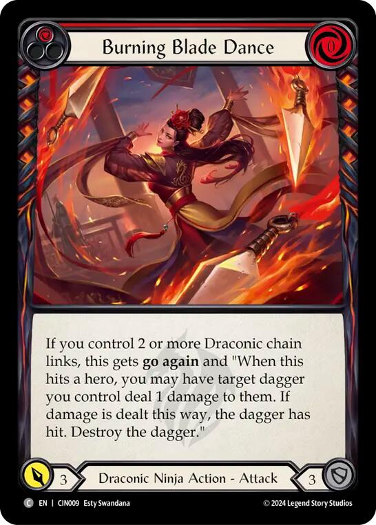 Burning Blade Dance (Red) [CIN009] (The Hunted Cindra Blitz Deck)