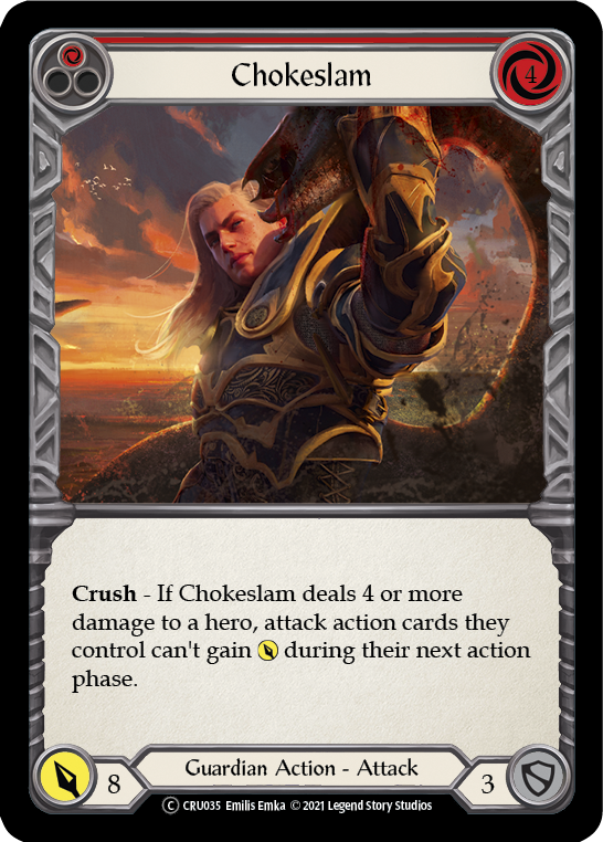 Chokeslam (Red) [U-CRU035-RF] Unlimited Rainbow Foil