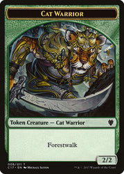 Cat (001) // Cat Warrior (008) Double-sided Token [Commander 2017 Tokens]
