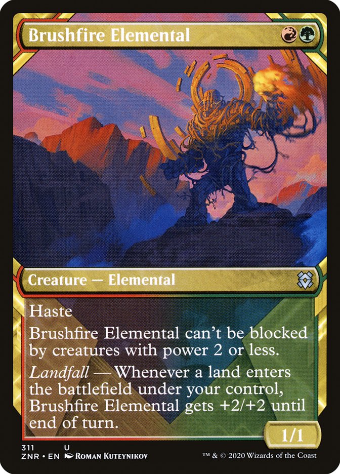 Brushfire Elemental (Showcase) [Zendikar Rising]